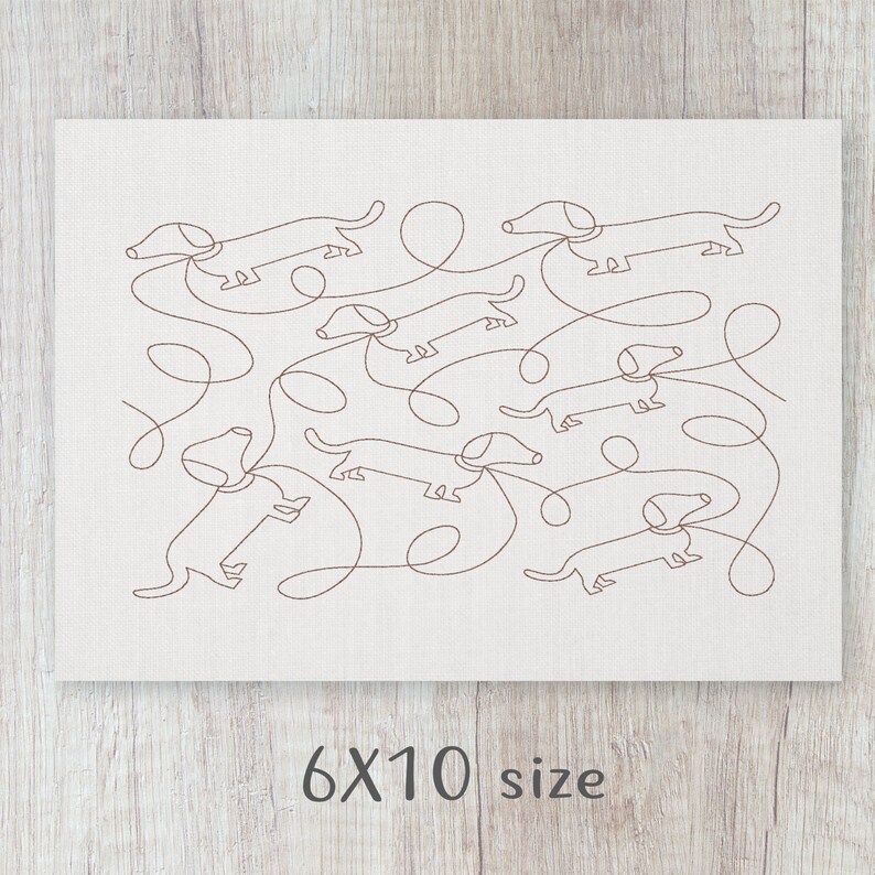 Dachshund Dog Edge to Edge Quilt Pattern, E2E Continuous Line Single ...