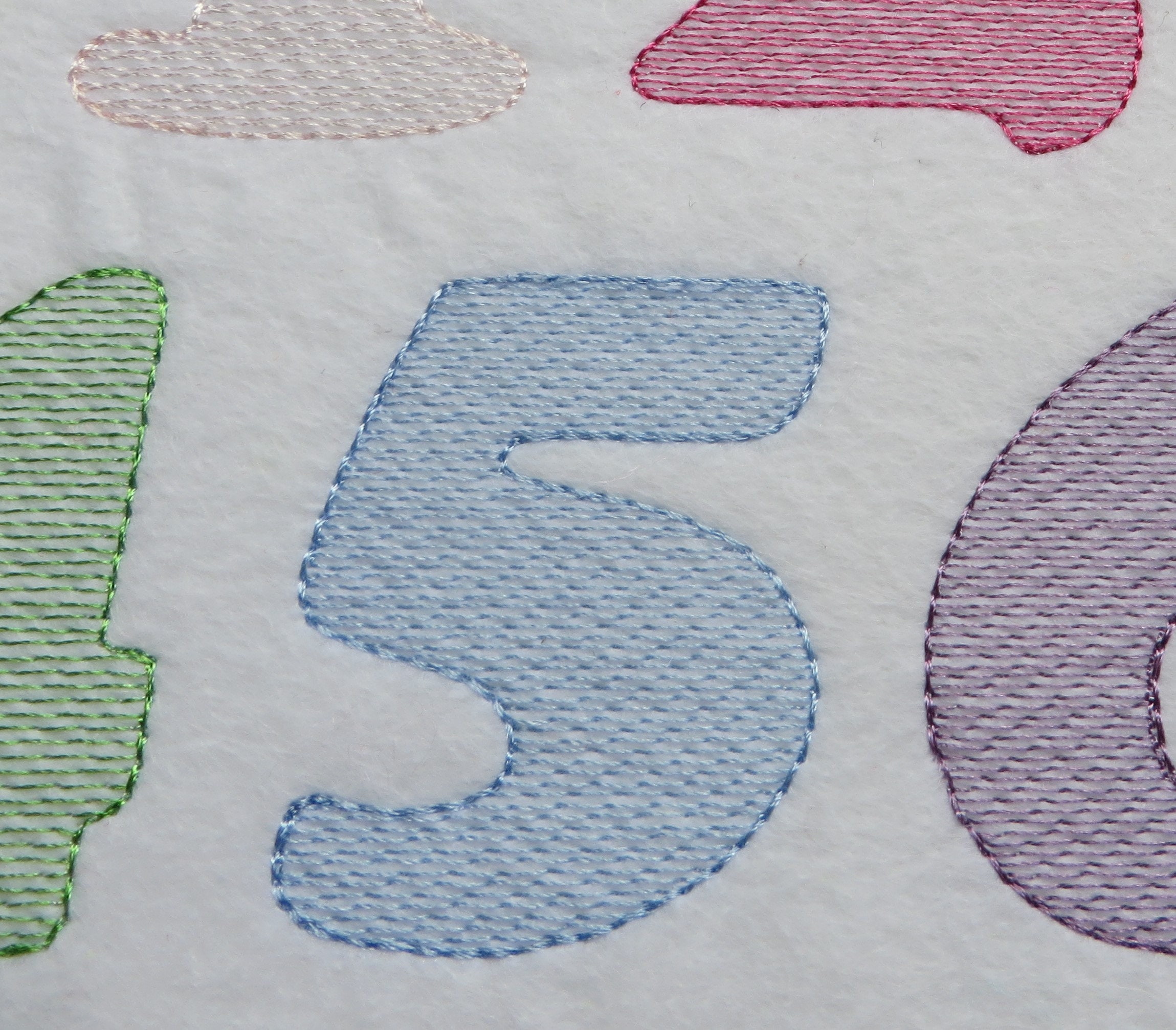 Machine Embroidery Design Numbers 09 Quick Stitch Sketch Etsy