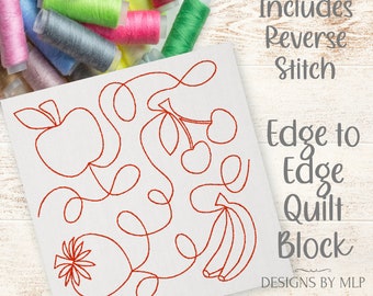 Quiltmuster von Obst und Gemüse, E2E Quiltmuster, Quiltmuster, Quiltmuster, ITH Rückstich
