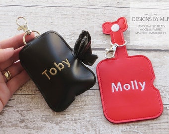 Personalized Dog Poop Bag Holder and Dispenser, Embroidered with Dog Name,  Personalized Gifts for Dog Lovers