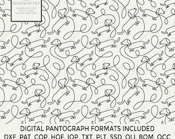Dachshund Dogs Pantograph Quilting Pattern, Edge to Edge E2E Longarm Design, Digital Download, Popular Computerized Formats