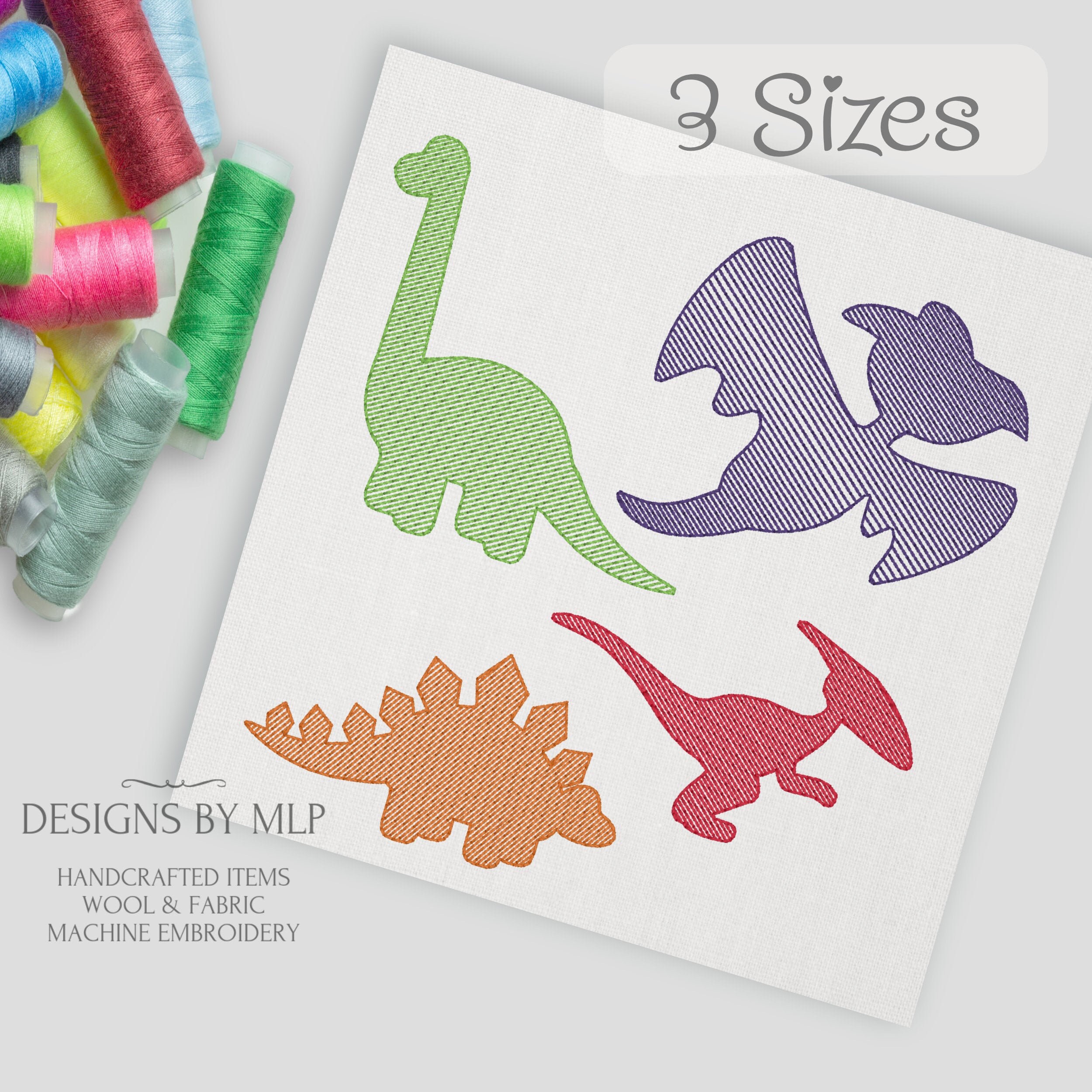 Machine Embroidery Design Dinosaur embroidery pattern Quick | Etsy