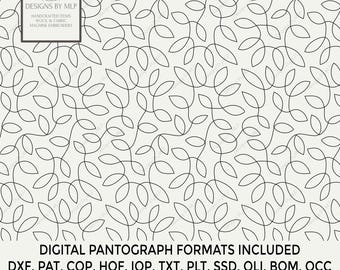 Wavy Leaves  Pantograph Quilting Pattern, Edge to Edge E2E Longarm Design, Digital Download, Popular Computerized Formats