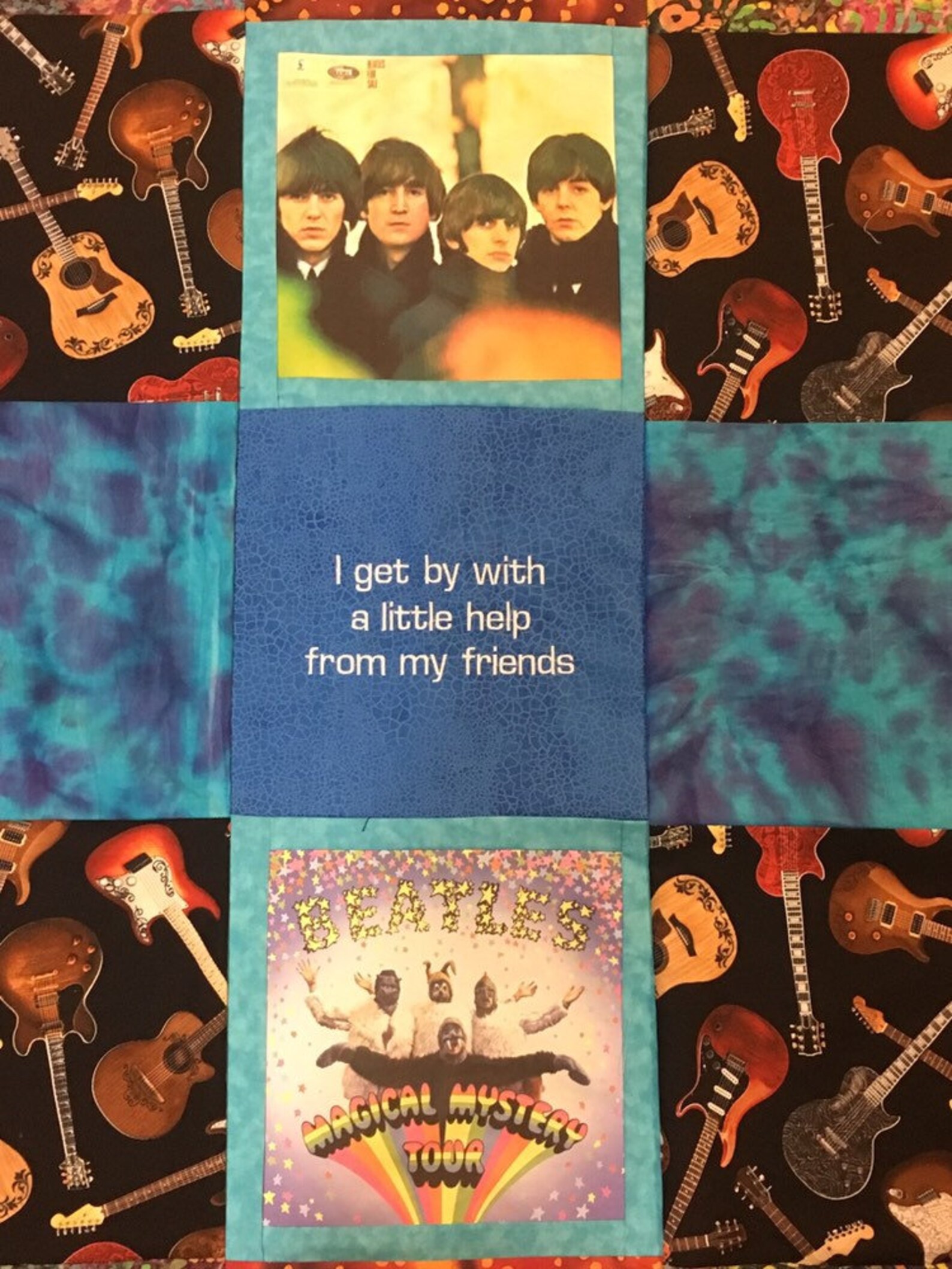 Beatles I Get By With A Little Help From My Friends Quilt Etsy