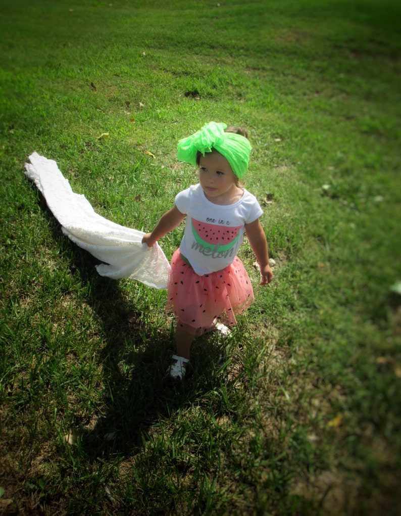 Neon Green Messy Bow Headband