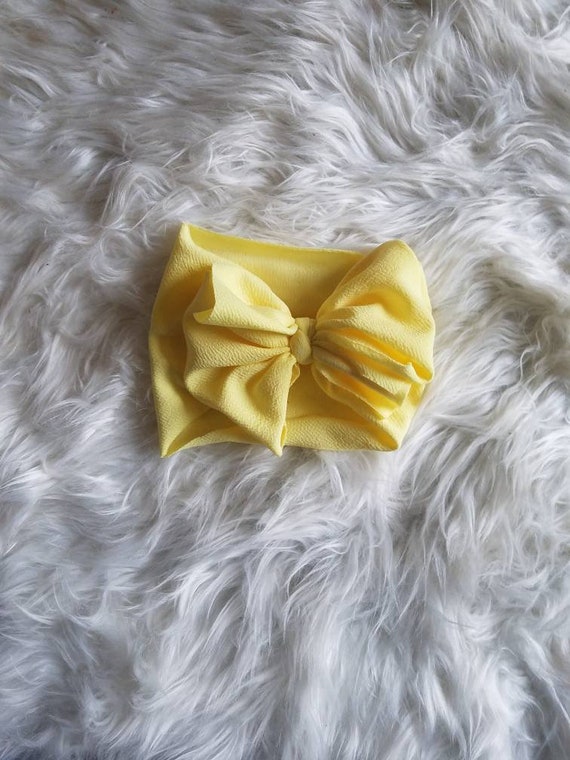 Messy bow Nylon headband Yellow