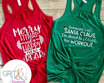 christmas workout tanks