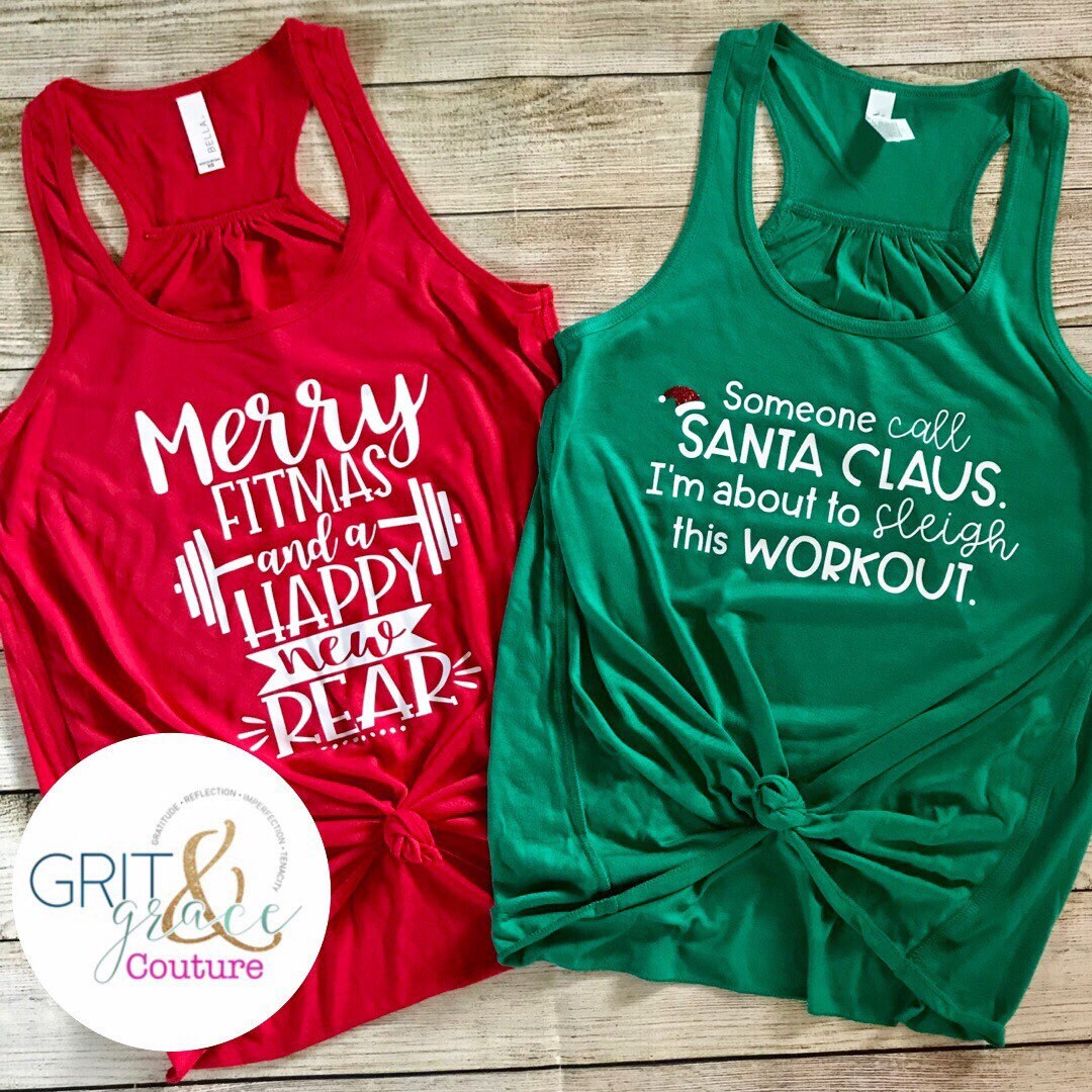 christmas workout tanks