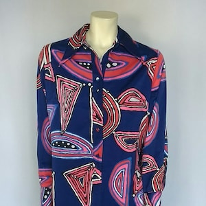 Vintage 1960&#39;s  Lanvin Abstract Geometric Print Women&#39;s Shirtwaist Dress, Lanvin label Paris,New York