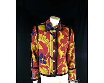 Vintage Gianni Versace Wool Baroque Jacket: 1990s Designer Couture