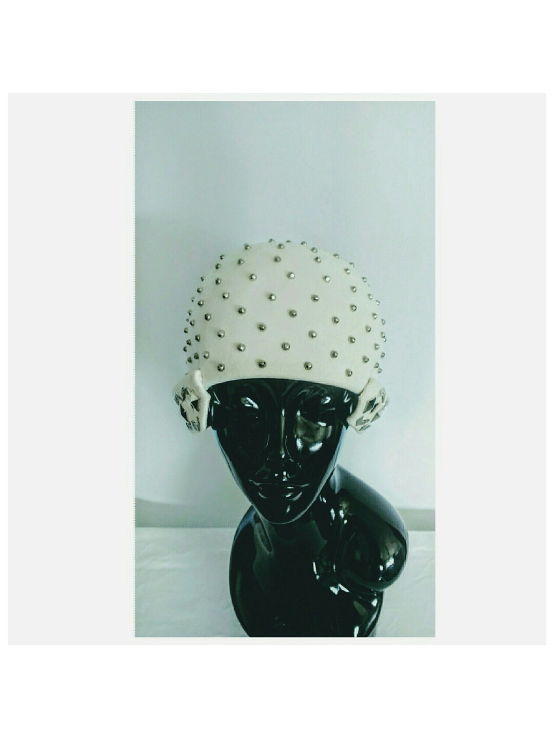 ランキング2025 Rare Vintage 1950's Studded Tone Silver Laurent Saint Yves 帽子