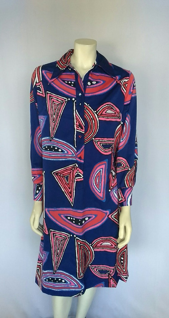 Vintage 1960's Lanvin Abstract Geometric Print Wo
