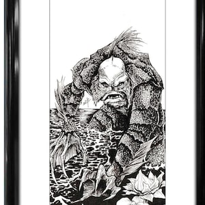 The Creature from The Black Lagoon Fine Art Print - Original Artwork and Unframed - Limited Run