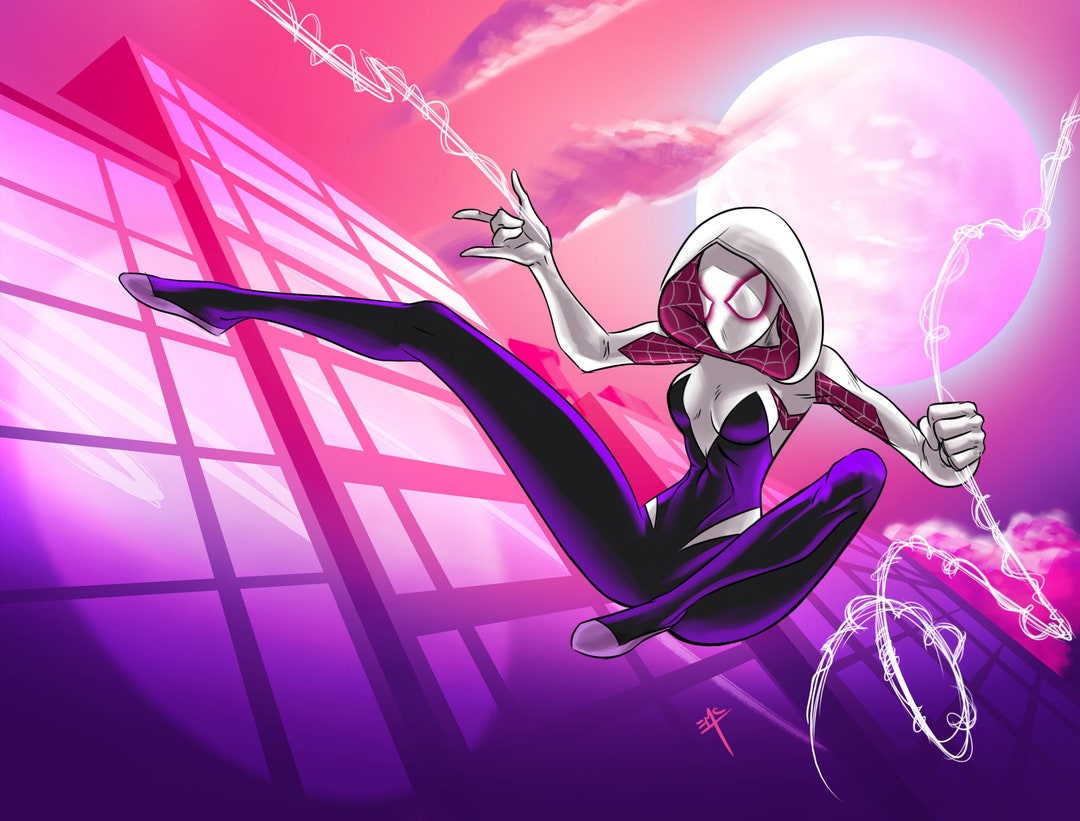 【限定250】「スパイダーマン スパイダーグウェン」直筆サイン入りアートプリント 限定250】「スパイダーマン スパイダーグウェン」直筆サイン入り