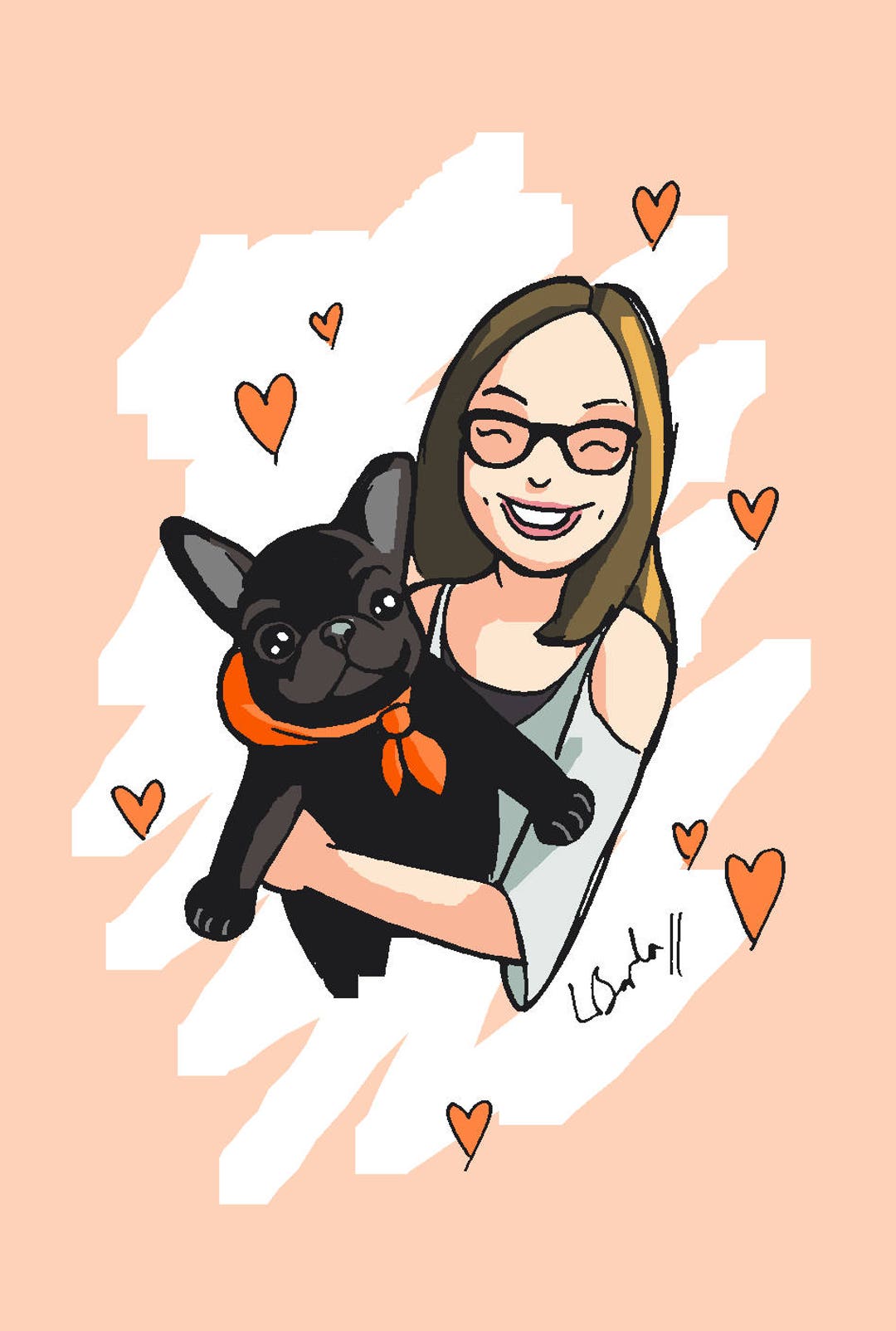 Custom Pet and Owner Portrait Dog Cartoon Cute Illustration - Etsy Custom Pet and Owner Portrait Dog Cartoon Cute Illustration - Etsy
