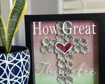 LIMITED EDITION: How Great Thou Art paper flower shadow box