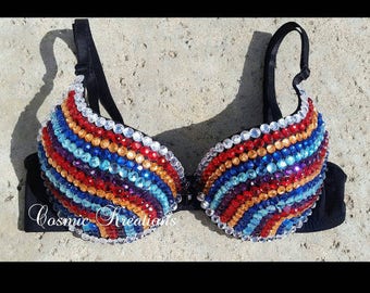 Rainbow Rave Theme Bra Variation 2