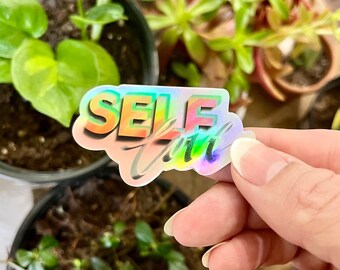 Self Love Sticker | Holographic | Self Care | Affirmation | Love Yourself | Decal | Water bottle | Decoration | Rainbow | Pride