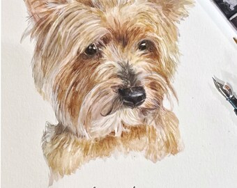 Custom Pet Portrait | Dog Painting | watercolor | gouache | Pet Memorial Gift | Pet Loss | Animal Lover | Furry Friend