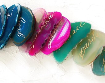 Agate Slices | Wedding + Event Decor | Tablescape | Escort + Place Card | Personalized Gift