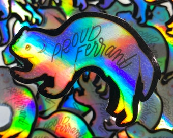 Ferret Sticker / Ferret Parent / Ferrant / Pet Stickers / Holo / Holographic / Decal / Decoration / Ferret Design