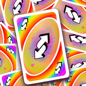 rainbow uno reverse card Sticker for Sale by mikaylabianchin
