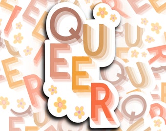 QUEER Sticker | Vinyl Pride Decal | LGBTQIA+ | Progress | Gay | Acceptance