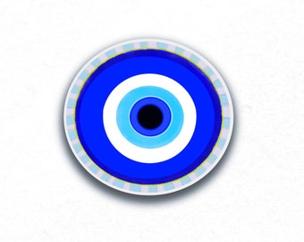 Evil Eye | Blue Eye | Protection | Water Resistant Sticker | Water Bottle, Laptop