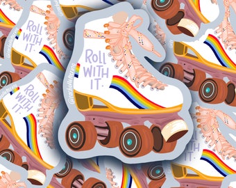 LGBTQ Vinyl Roller Skate Sticker | Rainbow | Pride | Retro