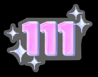 111 Angel Number Sticker | CLEAR BACKGROUND | Sequence | Spirituality | Higher Consciousness | Starseed | Vibrations | Enlightenment