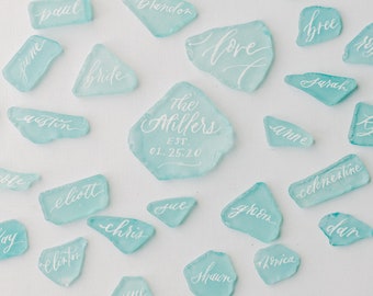 Sea Glass Place Cards | Sea-glass Escort Cards | Wedding Favor