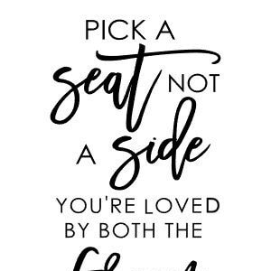 Pick a Seat Not A Side SVG Silhouette Circut