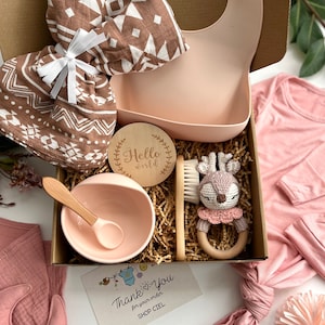 Baby Girl Gift | Baby Shower Gift | Welcome Newborn Baby Gift Box | 10 Piece Gift Set | Personalized Baby Set