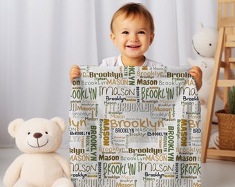 Personalized Name Blanket for Kids | Custom Fleece Nursery Blanket for Newborn | Customized Baby Name Blanket | Baby Shower Gift | Kids