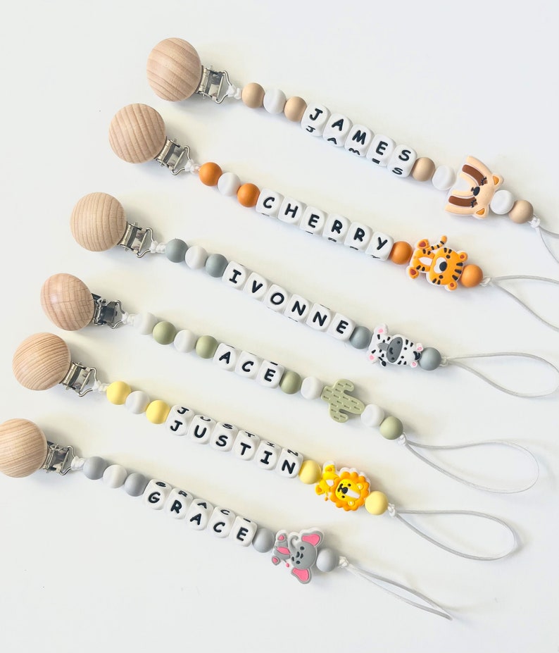 Custom Newborn Pacifier Clip Custom Binky Pacifier Holder With Name Dummy Clips Custom Baby Shower Gift Personalized Pacifier Clip image 5