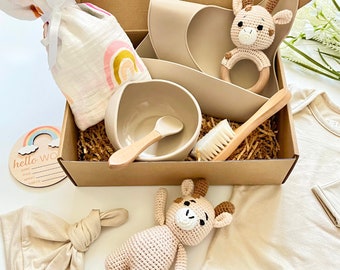 Baby Gift Box | 10 Piece Gift Set | Newborn Gift Basket | Gender Neutral Gift | Baby Gift Set