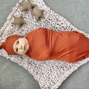 Baby Swaddle and Hat | Newborn Swaddle Blanket | Made in USA 45" X 45"