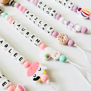 Pacifier Clip Personalized | Custom Binky | Pacifier Holder With Name | Custom Baby Shower Gift | Wooden Beech Holder | Baby Gift Set