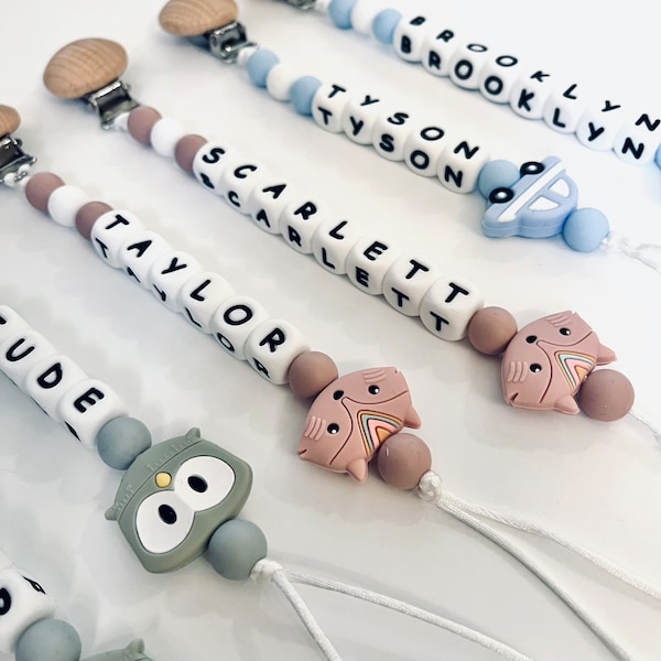 Custom Newborn Pacifier Clip | Custom Binky | Pacifier Holder With Name | Dummy Clips | Custom Baby Shower Gift | Personalized Pacifier Clip