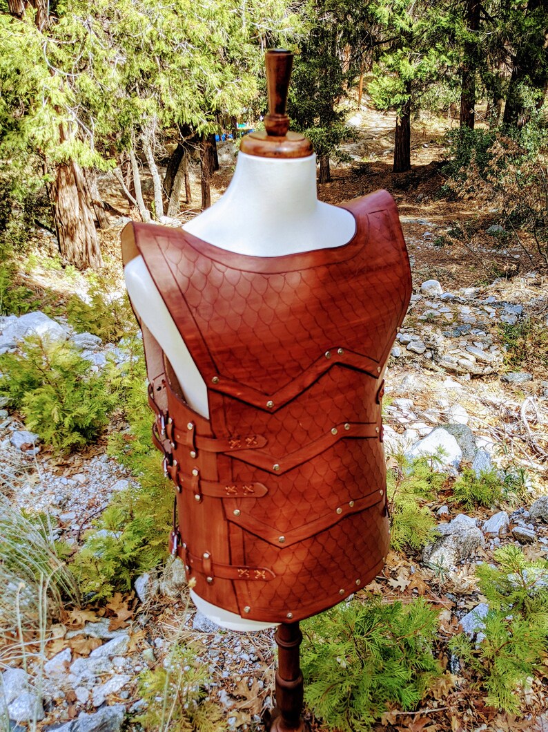 Scale Pattern Leather Body Armor Etsy