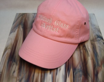 PINK Stained Glass Artist CAP w/White Embroidery