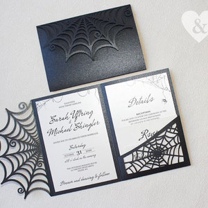 Halloween-Hochzeitseinladung, Gothic-Hochzeitseinladungen, Halloween-Einladung-Gothic-Einladungen-Spinne-Einladung-Gothic-Party-Einladungen svg
