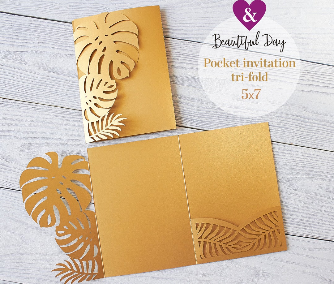 50 Pack Invitation Envelopes, 5x7 Inches Card Envelopes with Gold