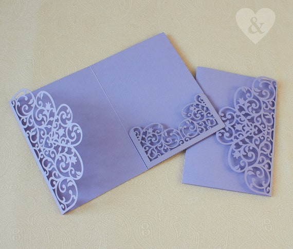 Silver Purple Wedding Return Address 5x7 Envelope