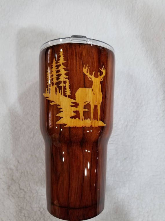 Deer tumbler hunting wood grain tumbler epoxy HOGG tumbler Etsy