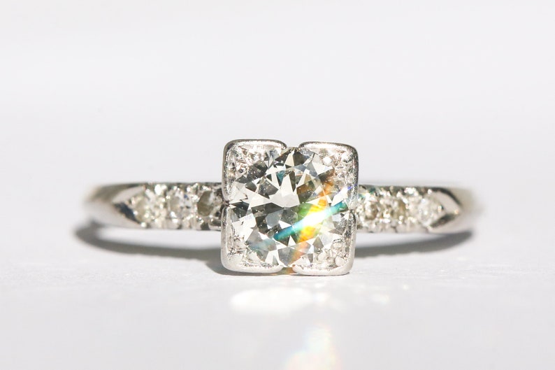Vintage Platinum .60 Transitional Diamond Ring Size 6.5 - Etsy