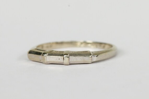 Vintage 14k White Gold Band - image 2