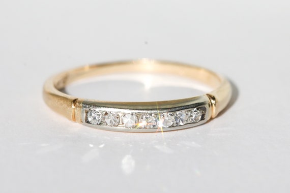 Vintage 14k Yellow Gold and 18k White Gold Single… - image 2