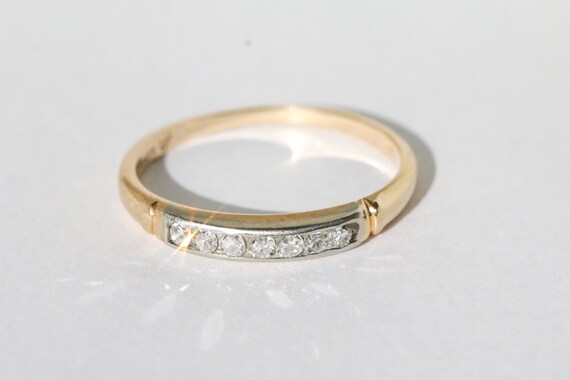 Vintage 14k Yellow Gold and 18k White Gold Single… - image 6