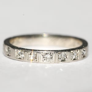 Antique Platinum and Single Cut Diamond Engraved Band 7-3-24 4.25